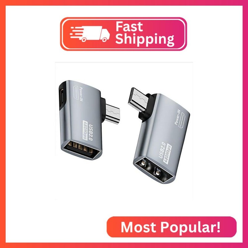 chenyang 2 Pack 2 in 1 Micro USB OTG Power Adapter Micro USB Male to USB 2.0 Fem