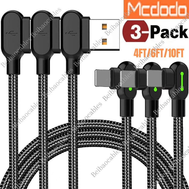 3 Pack Mcdodo USB Fast Charger Cable Charging For iPhone13 12 11 8 14 XR X Cord