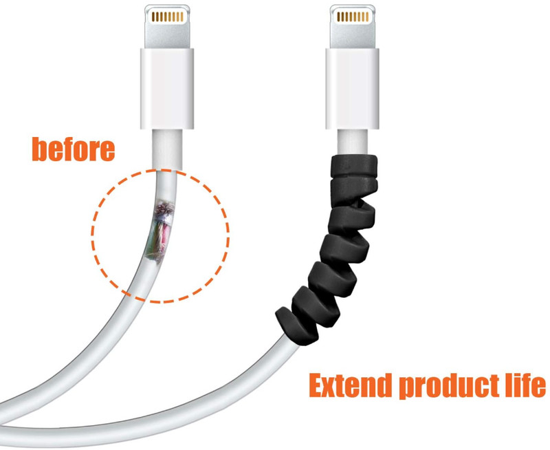 12 Pieces Charging Cable Protector Silicone Spiral Charger Cable Savers for Cord gallery