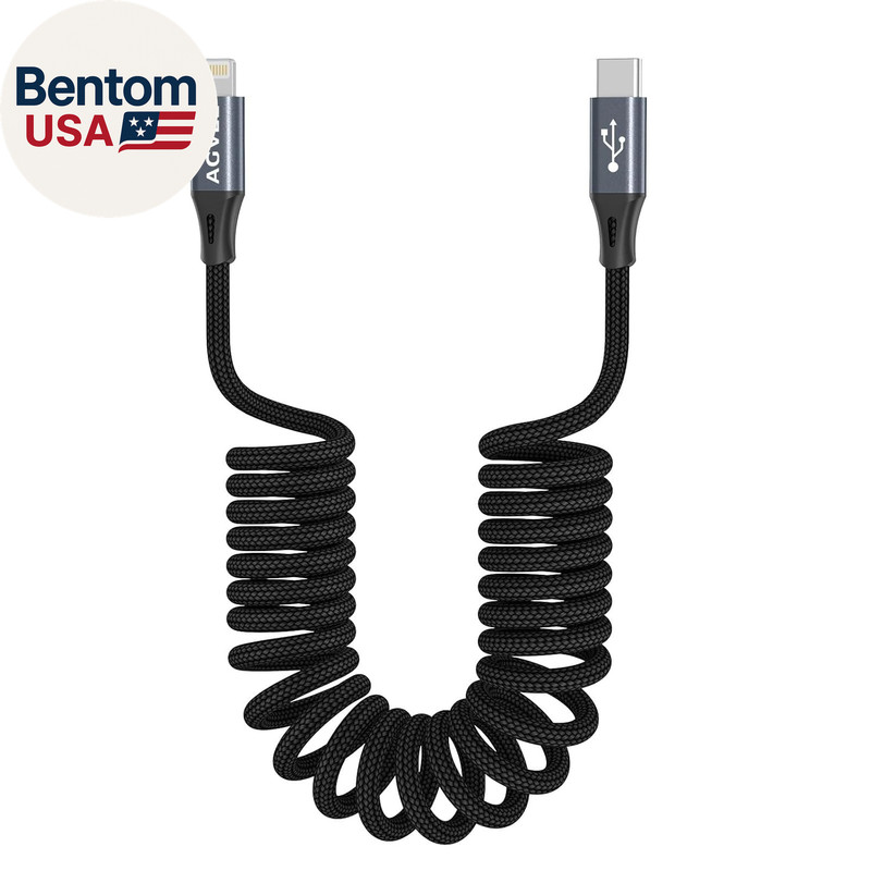 3Ft Coiled Short USB-C to Lightning Charging Cable [MFI Certified] 30W PD Fast C