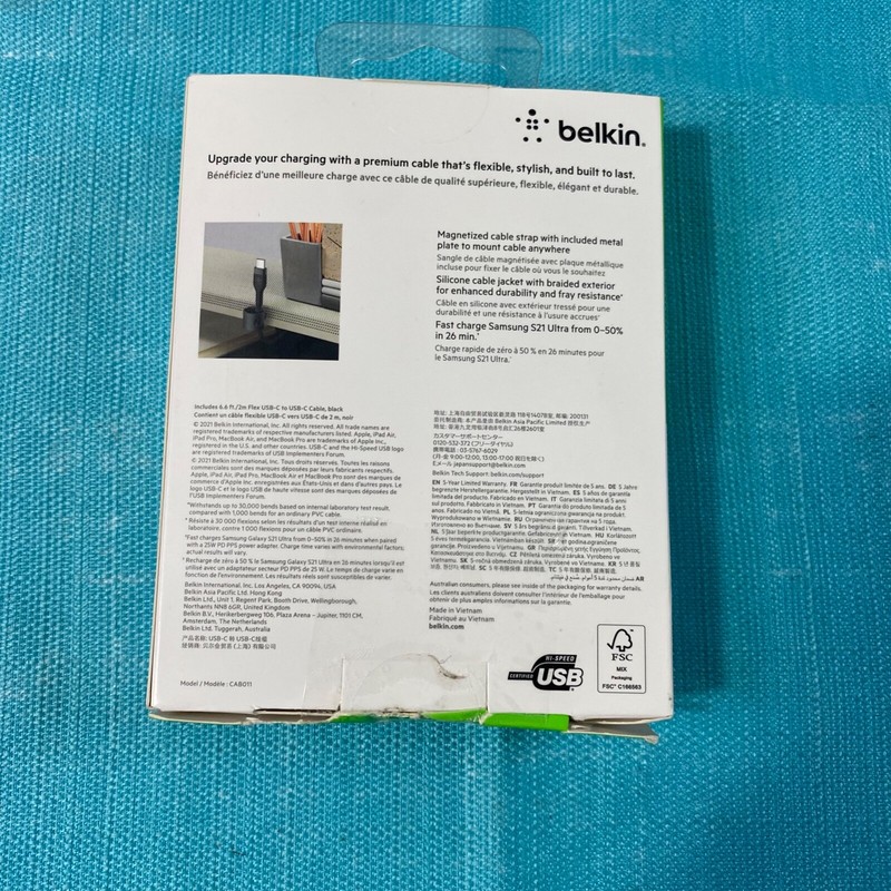 Belkin BoostCharge Pro Flex USB-C Cable W/USB-C Connector Cable + Str 6FT gallery