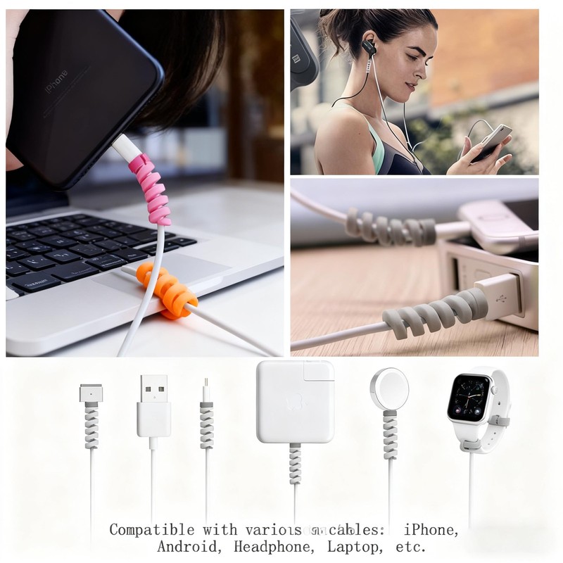 18 Pcs Multi Color Cable Protectors for iPhone iPad Charger Cord Savers gallery