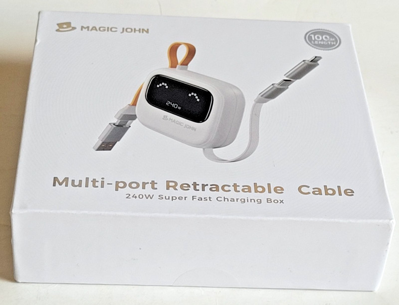 MAGIC JOHN 240W Multi Retractable USB C Cable 4-in-1 Super Fast Charging Box gallery