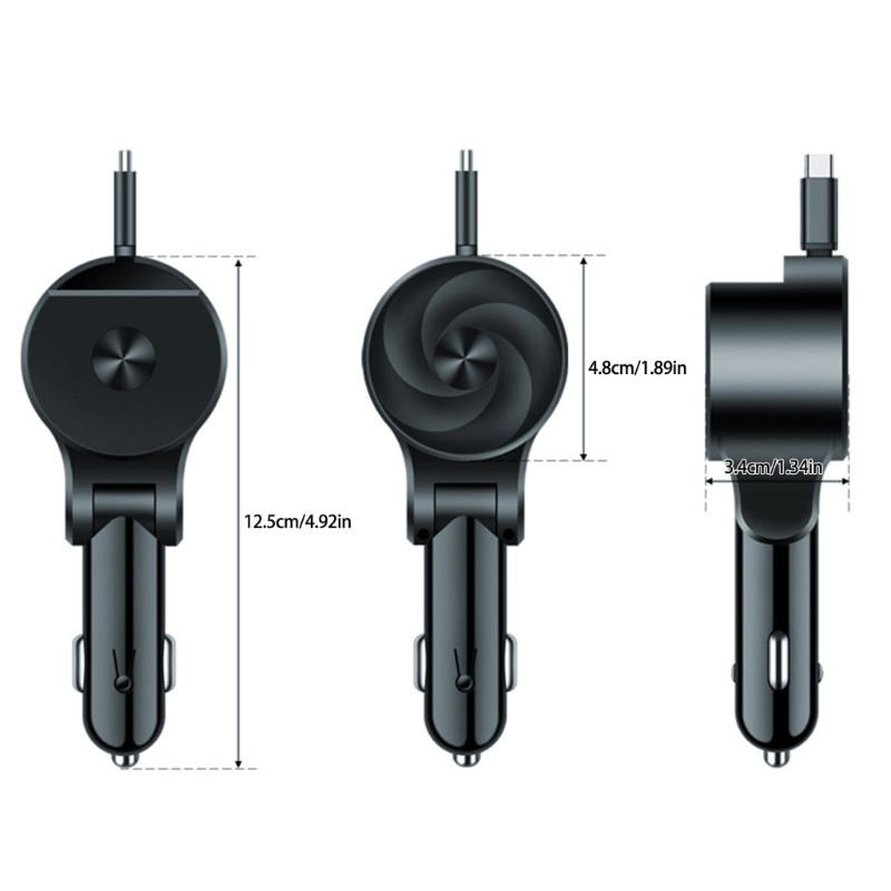 Digital Display Telescopic Cable Car Charger Retractable Cord Charging Solution gallery