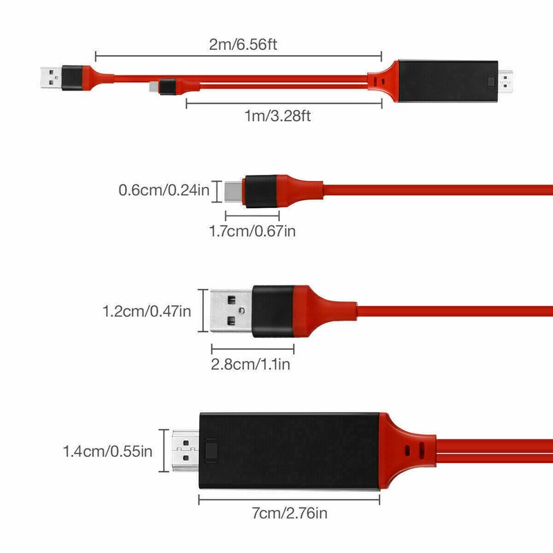 MHL USB-C Type C to HDMI 4K with USB A Male Connector for HD TV Cable Adapter gallery