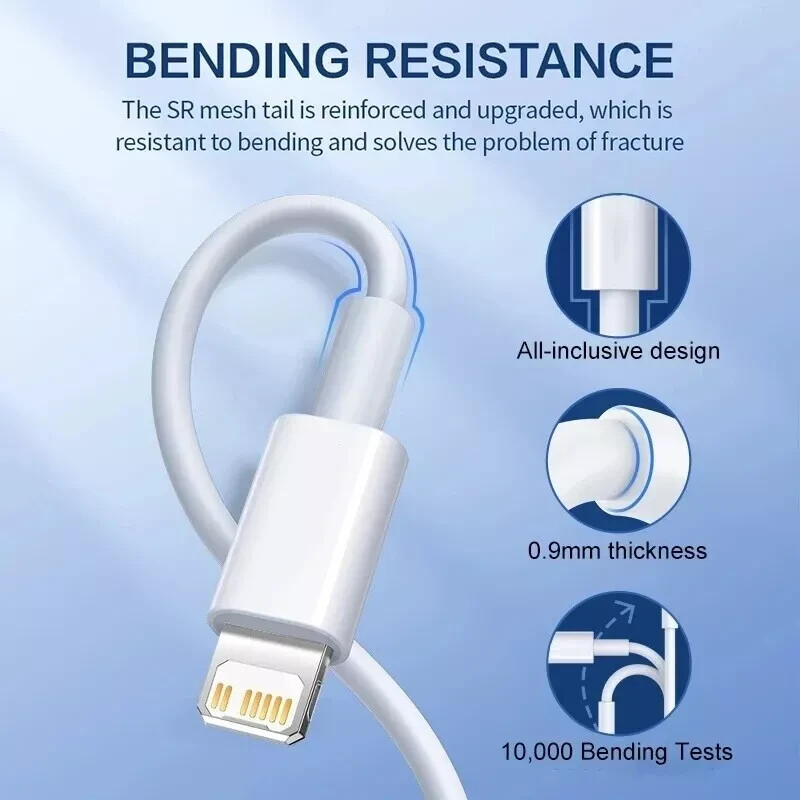 PACK of USB Data Fast Charger Cable Cord For Apple iPhone 5 6 7 8 X 11 12 13 MAX gallery