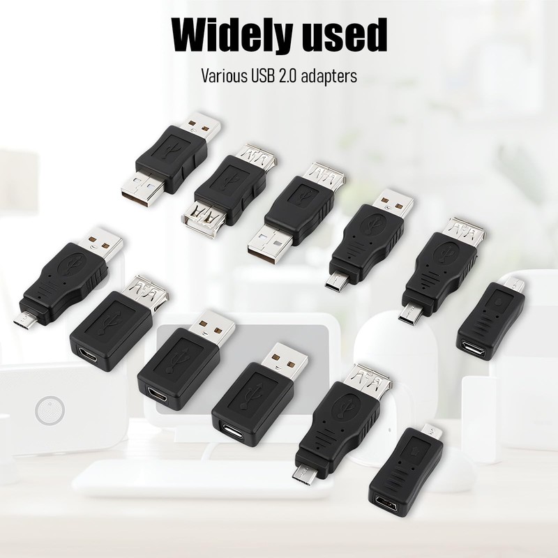 12 PCS USB Adapter Kit OTG 2.0 Male To Female MicroUSB PC Tablet Mobile Phone gallery