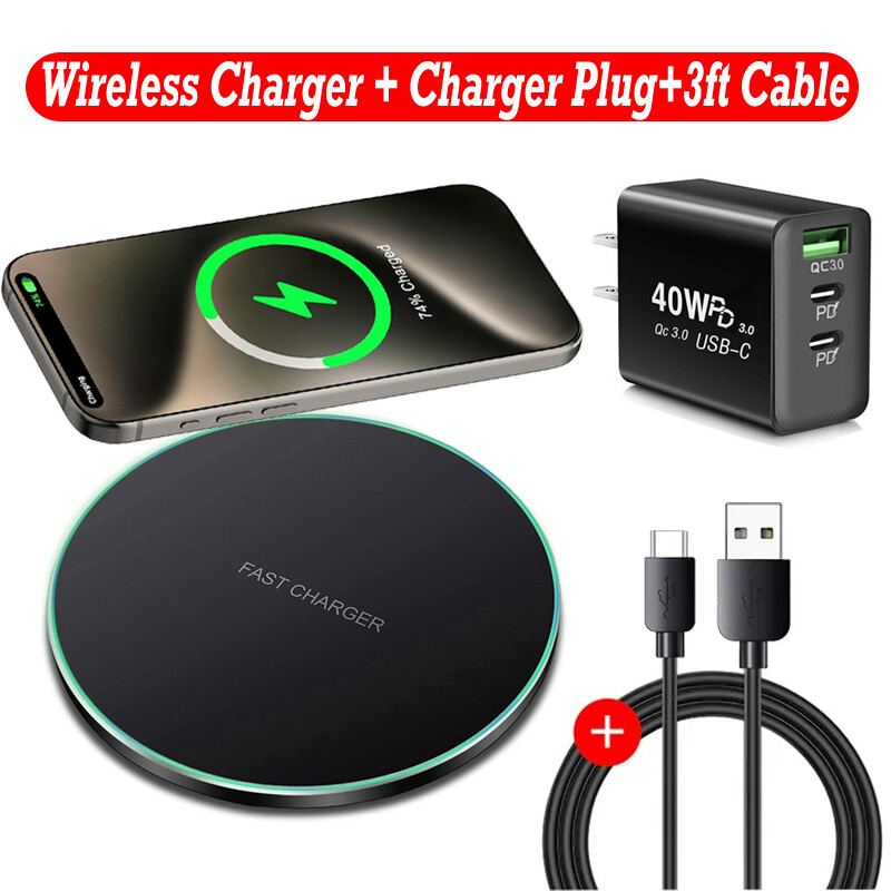 55W Fast Wireless Charger Charging Pad For iPhone 16e 16 15 14 13 12 11 Pro Max