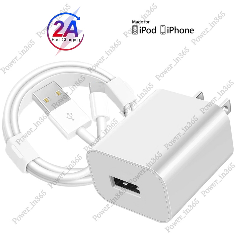 Fast Charging USB Cable Wall Power Adapter Block For iPhone 6 7 8 XR 11 12 13 14