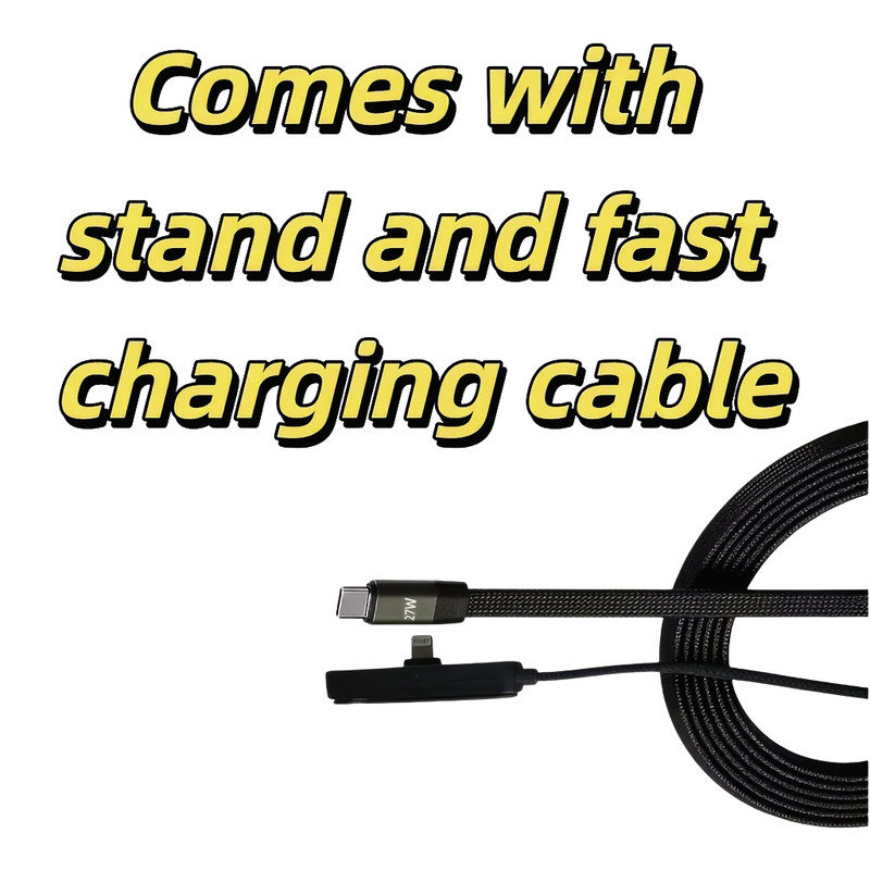 27W USB-C Fast Charging Cable with Foldable Stand for Phone & Tablet gallery