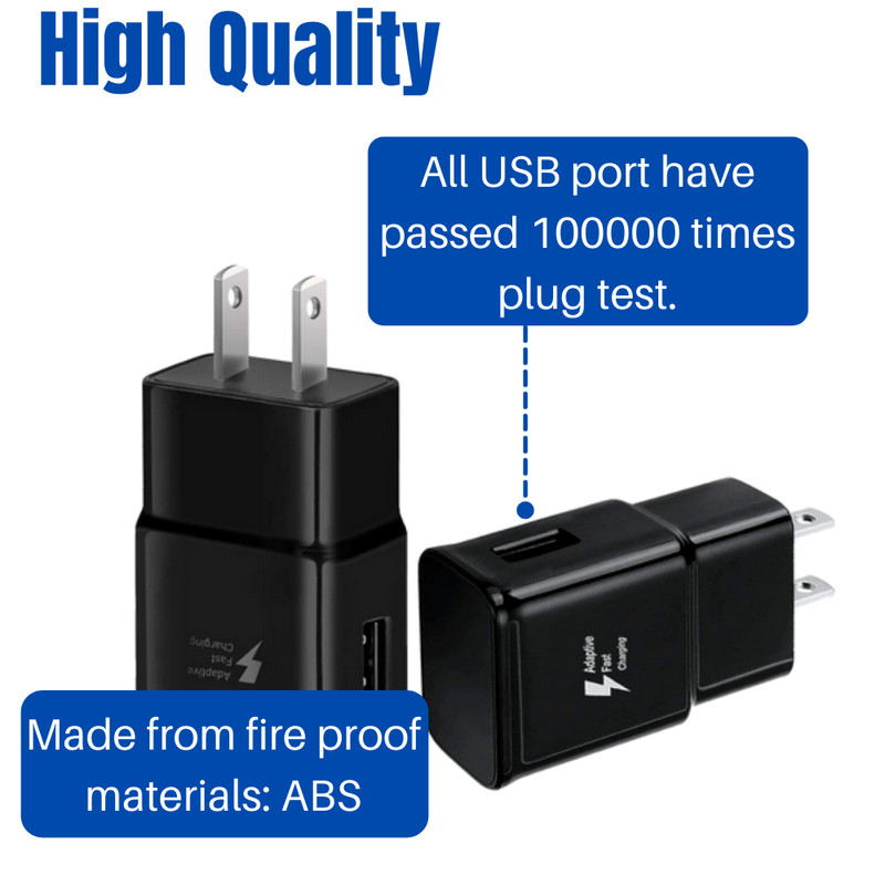 Adaptive Phone Plug USB A Fast Wall Charge Power Adapter For Samsung Android Lot gallery