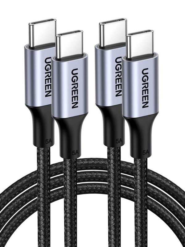 UGREEN USB C to C Cable, 100W 2-Pack C Charger Cable for 1.6FT, Black