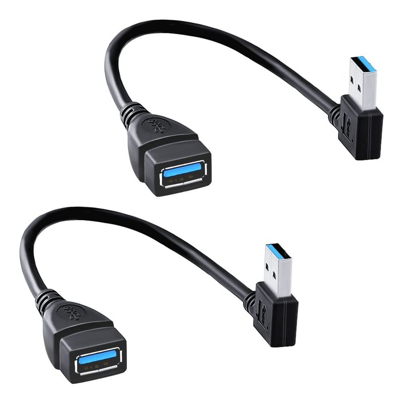SuperSpeed USB 3.0 Male to Female Extension Data Cable Left and Right Angle 2…