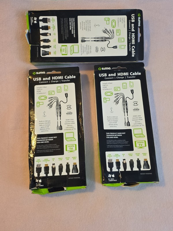 USB and HDMI Cable, Lot Of 3 Pack. New In Package gallery