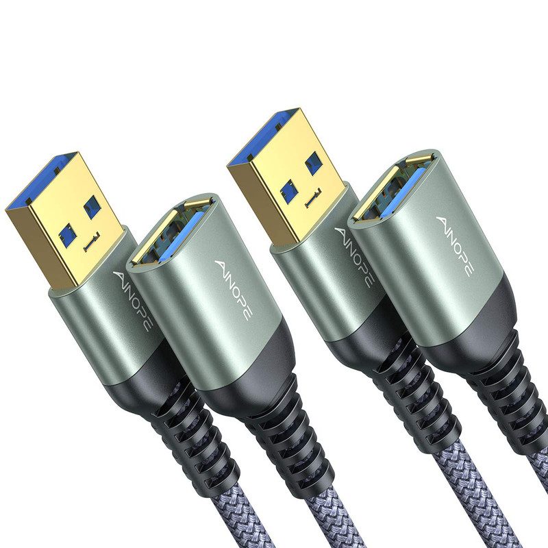 2 Pack USB Extensions Cable High Speed USB 3.0 Extension Cord Type a Male to Fem