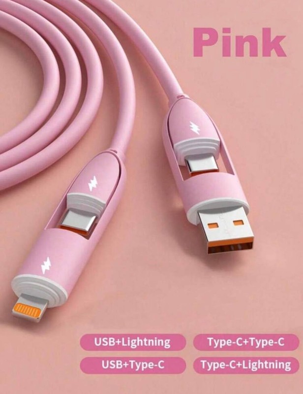 4in1 66W/100W(MAX) 27W Fast Charging Cable Iphone Charger Cable Silicone Charger