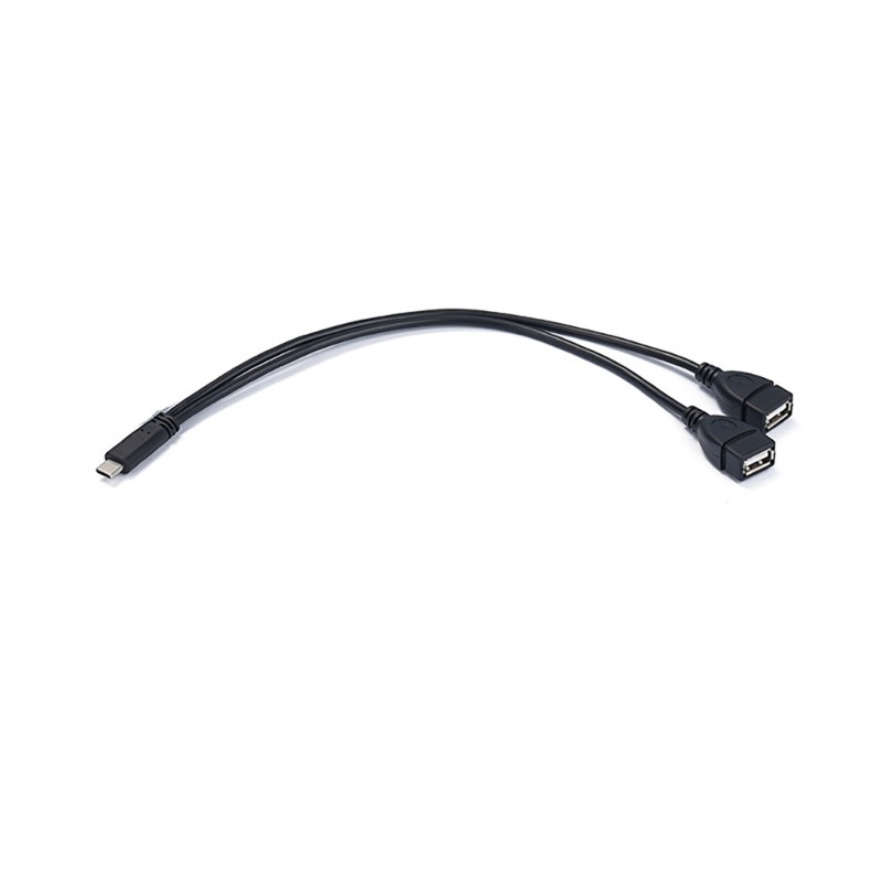 11.8inch Long Type C Male/Female Input to 2xUSB Female Output Charging Cable gallery