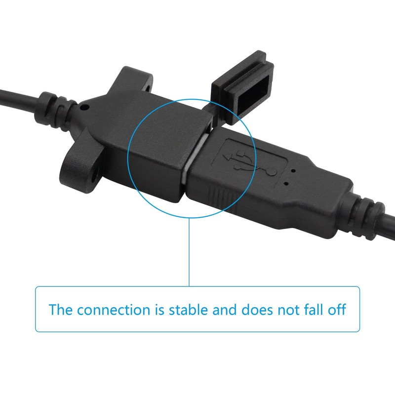 USB Female Plug Pigtail Cable 2 PCS 2-Pin 22AWG Bare Wire with Dust Cap gallery