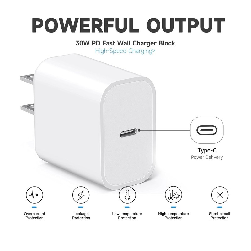 Type C 60W Charger Cord 20W Fast Charging Cube for iPhone17/16/15 Pro Max Plus