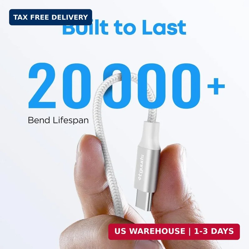 etguuds White Long USB A to USB C Cable 10ft, 2-Pack Fast Charging Type C Charge gallery