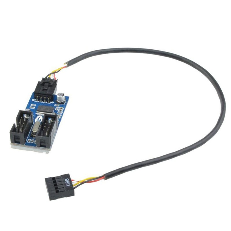 9pin USB Header Male 1 to 2 Female Extension Splitter Cable 9P Connector Adapter
