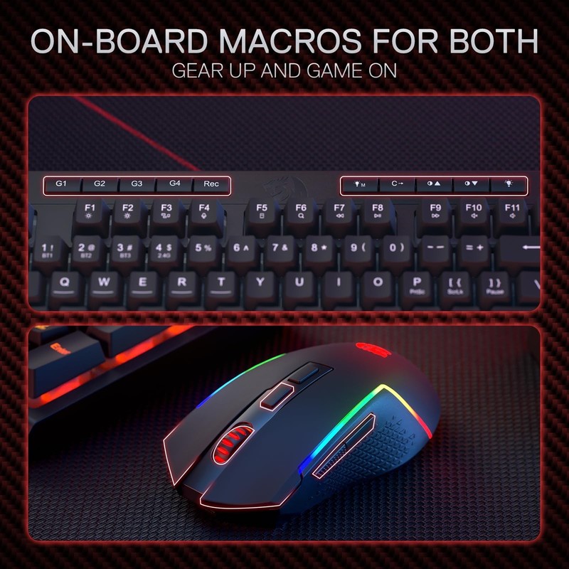 Redragon S142 Wireless Gaming Keyboard & Mouse Combo, 98 Keys K515 PRO RGB Me... gallery