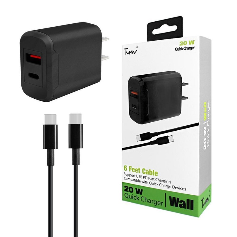 PD Fast Charger 2IN1 Wall 20W Dual USB Adapter For Boost Mobile Celero 5G+ Plus