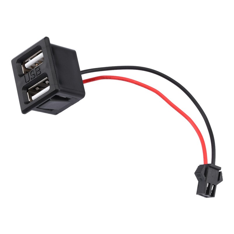 Dual USB Female Base Type-C Charging Socket Power Socket with Cable Connector