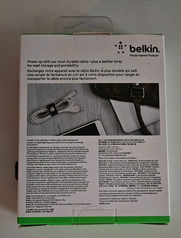 Genuine Belkin USB-A Cable and strap, iPhone / iPad New in packaging gallery