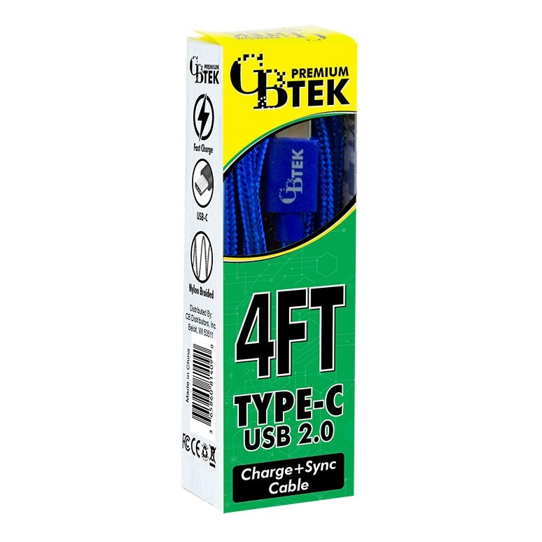CBTEK 4ft Type C to USB 2.0 Charging Cables gallery
