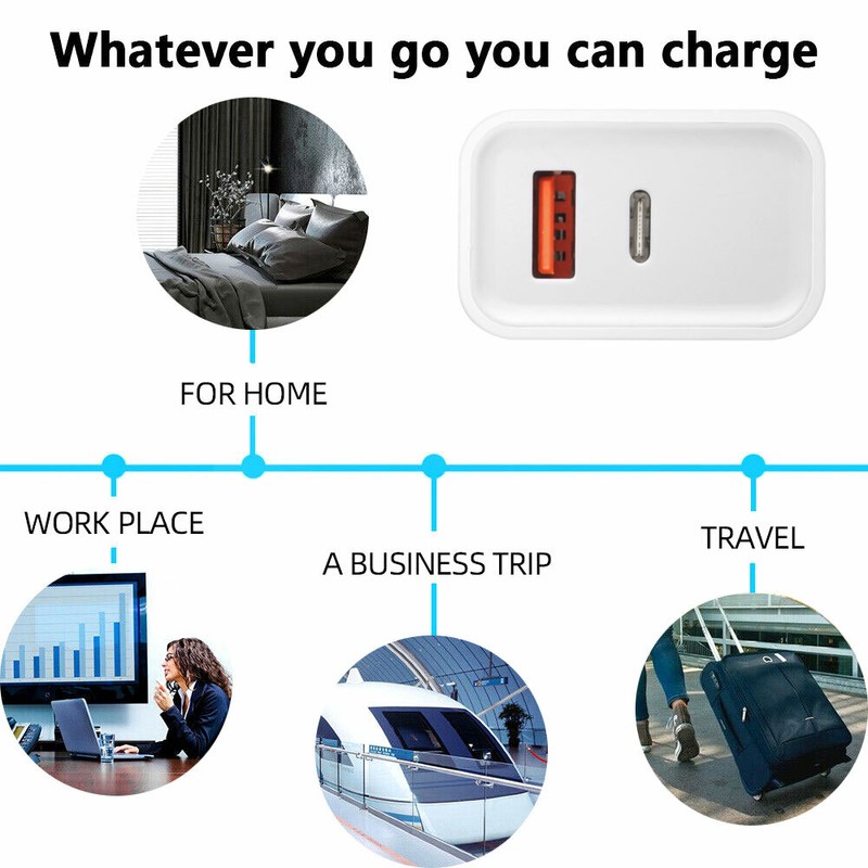 Premium 18W PD USB-A USB-C Charger Adapter for Huawei Mate 20X 20 Lite P30 Pro gallery