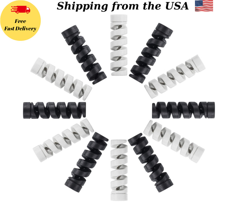 12 Pieces Charging Cable Protector Silicone Spiral Charger Cable Savers for Cord