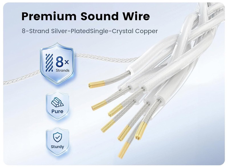 USB C to 3.5mm Hi-Res Audio Cord, 24K Gold Plated, 4ft gallery