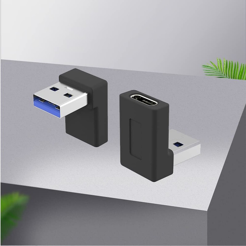 Right Angle USB A Male to USB C Female Adapter,90 Degree USB3.0 to Type C Cab... gallery