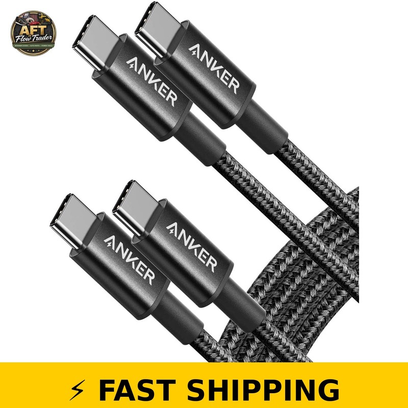 Anker Nylon 60W USB C PD Fast Charging Cable 2 Pack – Black