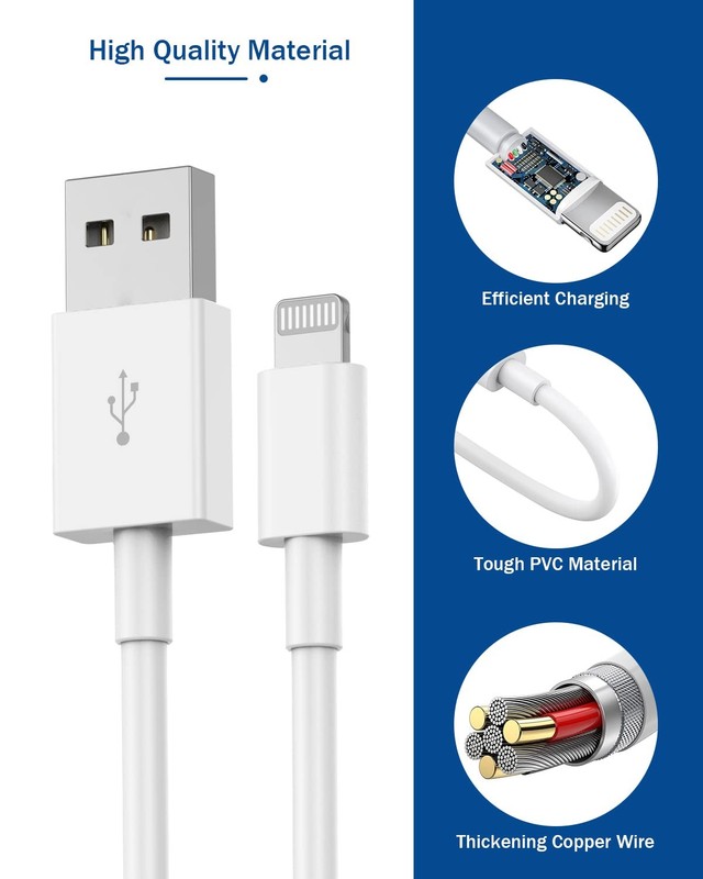 iPhone Charger Cord 6FT, [Apple MFi Certified] 2 Pack Lightning Cable Cube Ph... gallery
