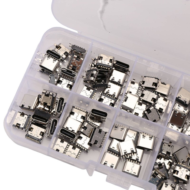 100Pcs/Lot 10Models Type-C USB Charging Dock Connectors Mix 6Pin and 16Pin8208 gallery