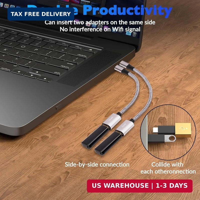 USB to Micro USB Adapter 2 Pack, Unidirectional Micro USB Male to USB Female 2.0 gallery