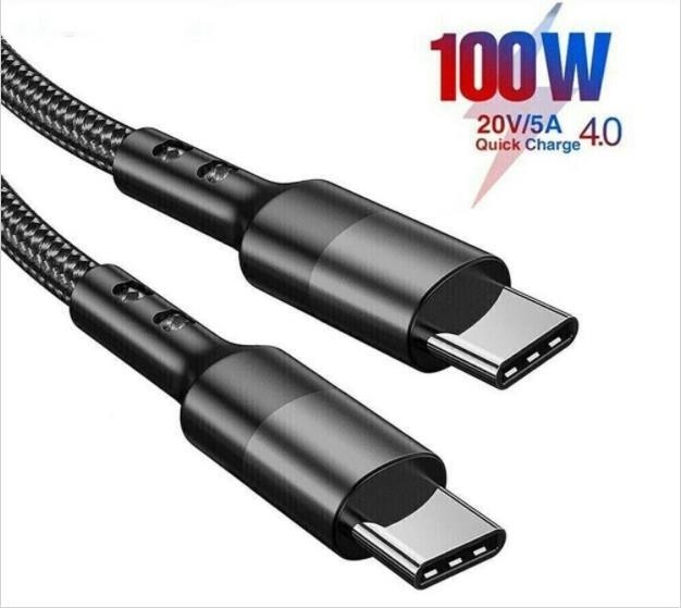 NEW USB C To USB C Fast Charger PD 100W Dual Type C Charging Data Sync USB Cable