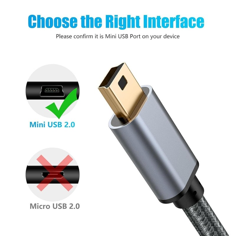 50FT USB Mini Cable - High Speed Data Transfer & Charging (Compatible Devices) gallery