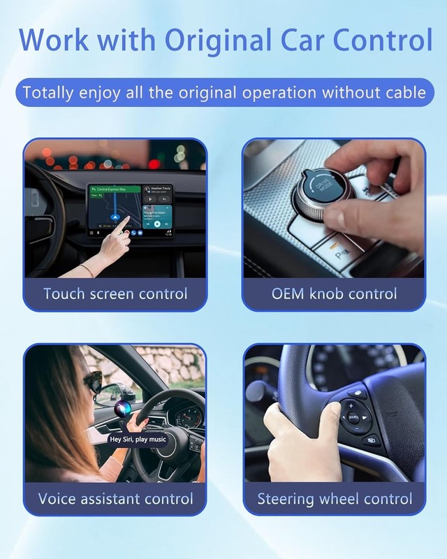 GZPYC Wireless CarPlay Adapter AI Box for iPhone & Android Auto gallery