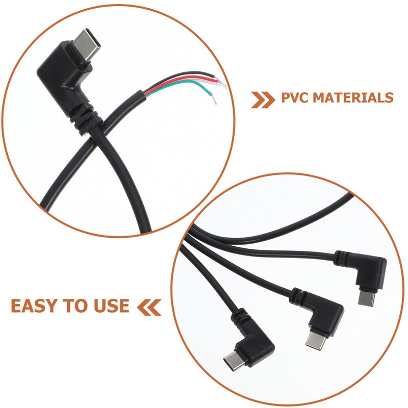4Pcs USB Type C Plug Bare Cable 4-Pin End Cable Replacement Repair Cable New gallery