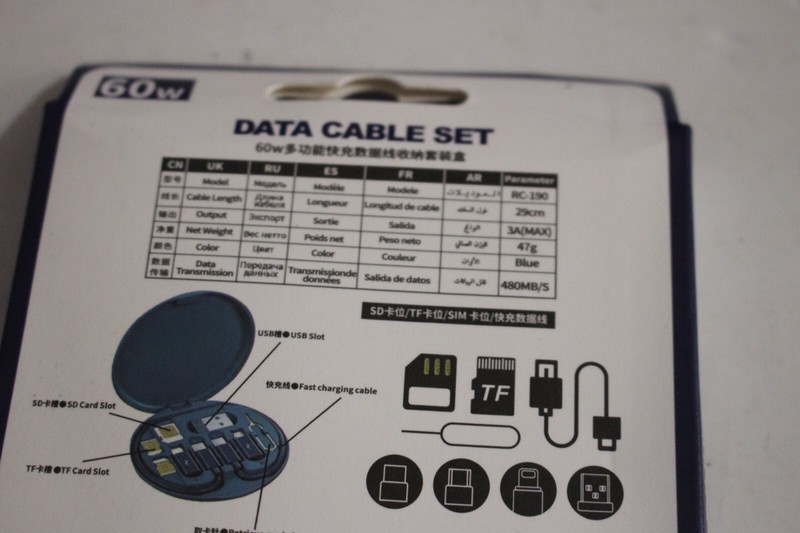 DATA CABLE SET MULTIFUNCTION FAST CHARGING 60W gallery