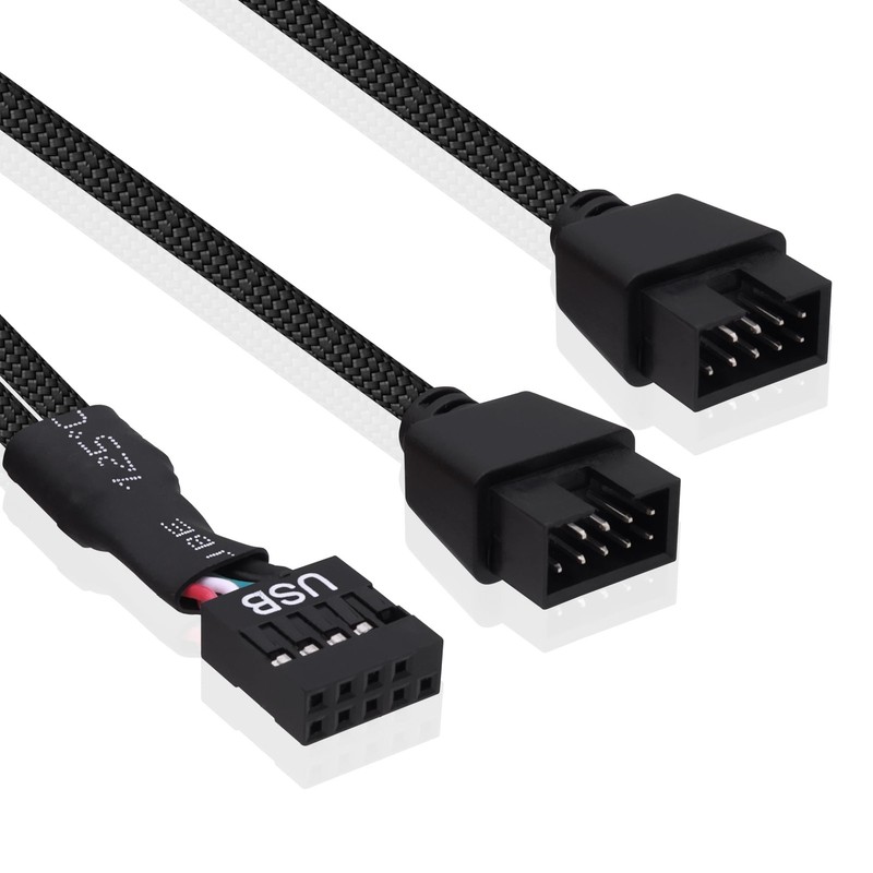 2 PCS 15cm USB 2.0 9Pin Female To Dual 9Pin Male Motherboard Splitter Hub gallery