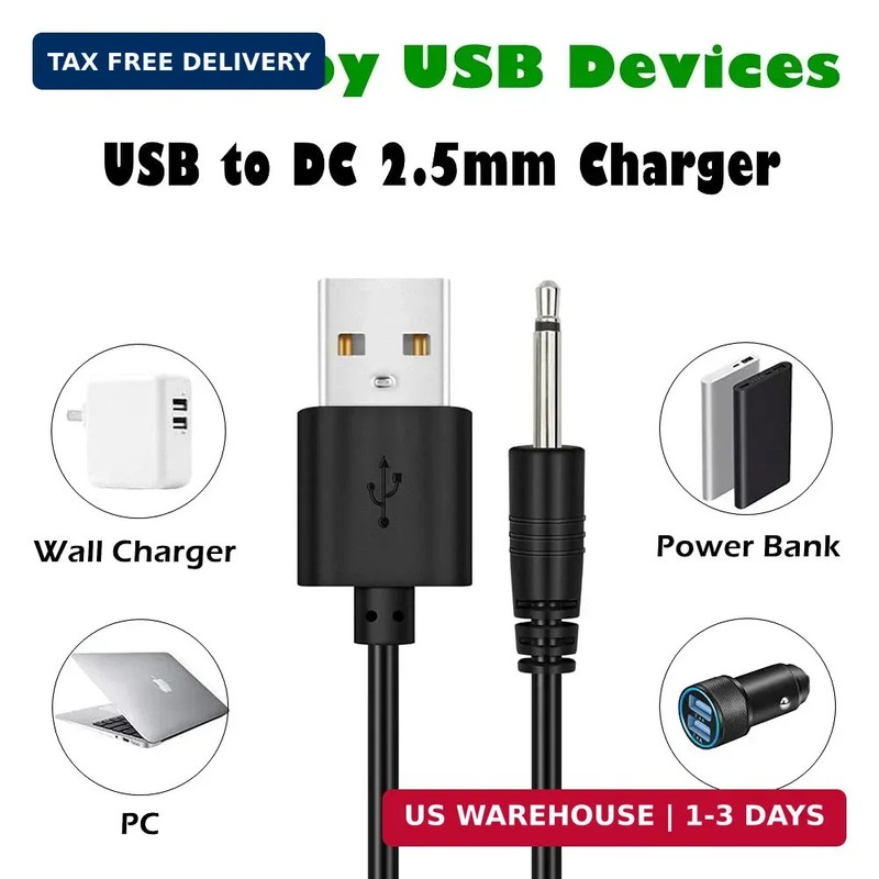 2 Pack 2.7ft Replacement DC Charging Cable, USB to DC 2.5mm Fast Charger Cord Ad gallery