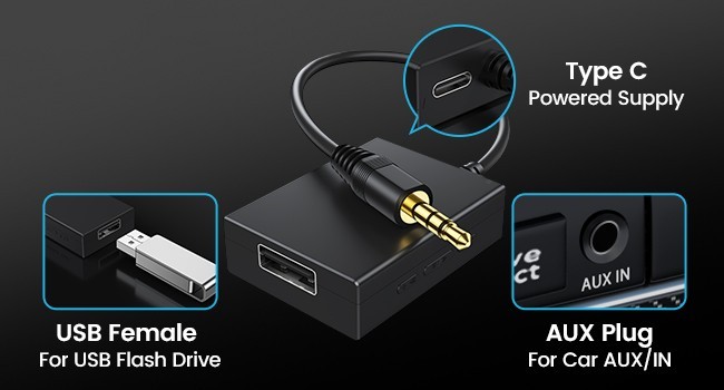 USB to Aux Audio Adapter, 3.5Mm Male to USB Female for Playing Music with USB Dr gallery