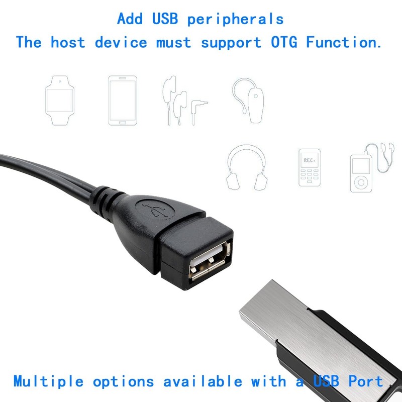 2-in-1 Micro USB to USB Adapter OTG Cable + Power Cable gallery