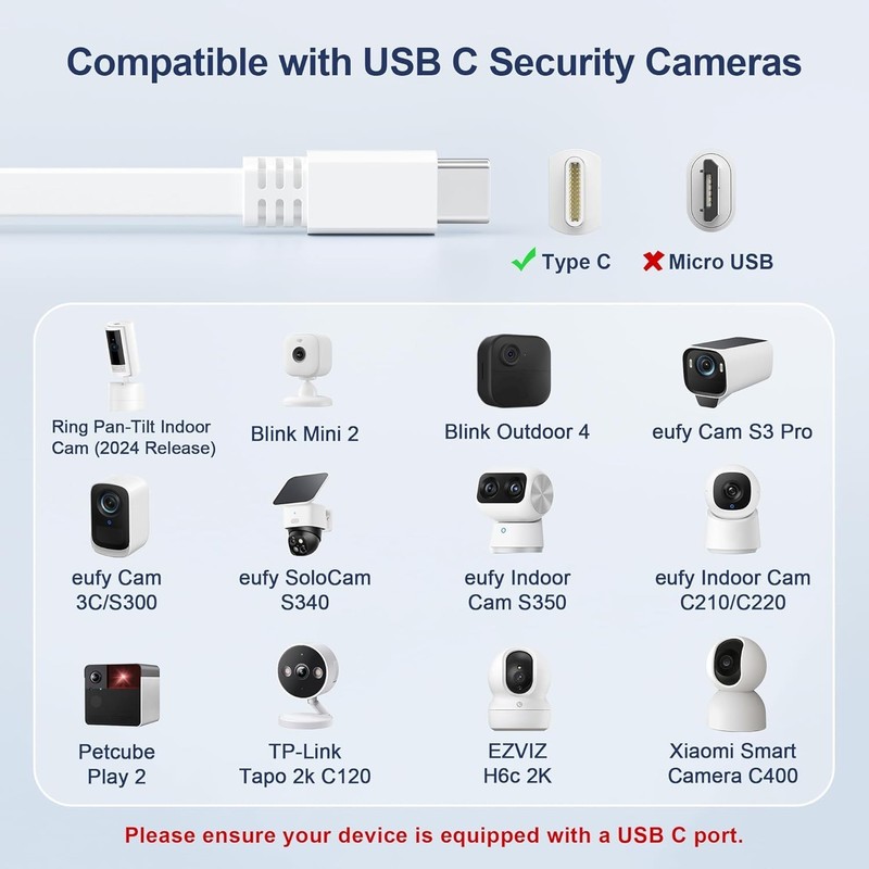 Flat USB C Charging Cable 10FT/3M 2Pack,Long USB A to USB C Charger Cable USB... gallery