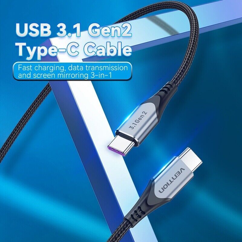 USB Type C Cable 3.1A Fast Charging Charger Nylon Braided Fr Samsung S22 S21 S20 gallery