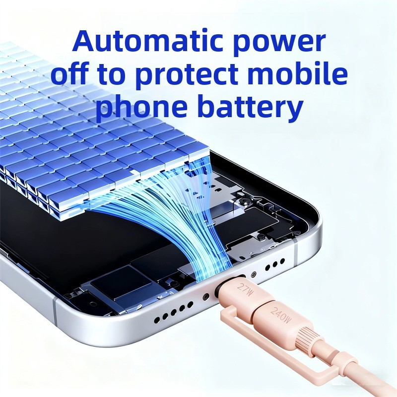 240W 4 in1 Multi USB Charging Cable Fast Charger Cord For iPhone/Samsung/Type-C gallery